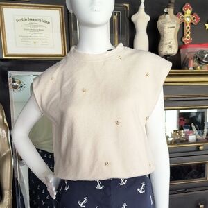 Elegant Beige Embellished Top